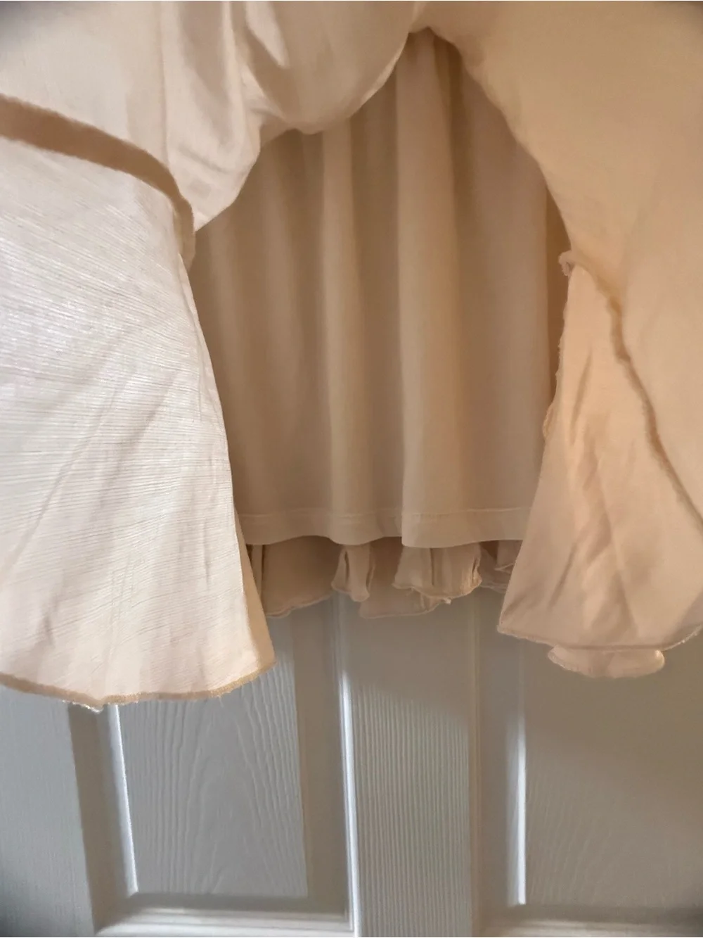 Listicle Cream  Skirt with Fluted Tiers - Picture 2 of 7